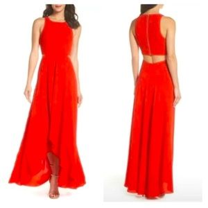 Ali & Jay
Women's Red Bohemian Rhapsody Floral Printed Cut-out Hi-lo Maxi Dress